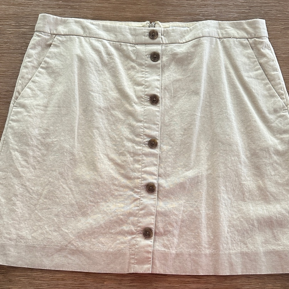 J. Crew Cream Button-Down Mini Skirt